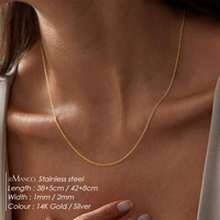 Collier à fine chaîne EMANCO en acier inoxydable couleur or avec pendentifs courts et longs, collier tendance pour femme, cadeau, bijoux en acier inoxydable