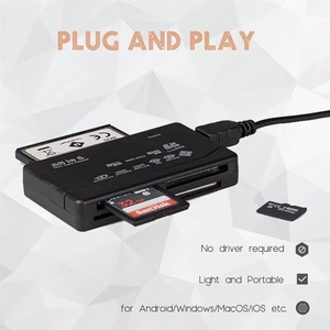 Lector de Tarjetas de Memoria 6 en <span class=keywords><strong>1</strong></span>, Lector de Tarjetas Externo USB <span class=keywords><strong>HC</strong></span> Mini M2 MMC XD CF para MP3 y Cámara Digital - Product Image 6
