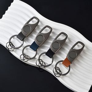 Creative Engraving Car Keychain Personalized Stainless Steel Mens Anti-lost Pendant Business Gift Leather Locking Key Chain Clip - Product Image 1