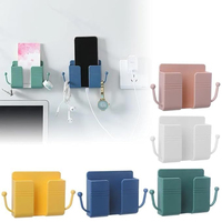 Wandbevestigde telefoonoplader zonder boren voor badkamer en keuken, minimalistische telefoonhouder, opbergplank voor afstandsbediening
