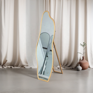 Espejo de pie y de pared irregular ondulado dorado al por mayor, espejo de cuerpo entero para decoración del hogar y dormitorio - Product Image 3