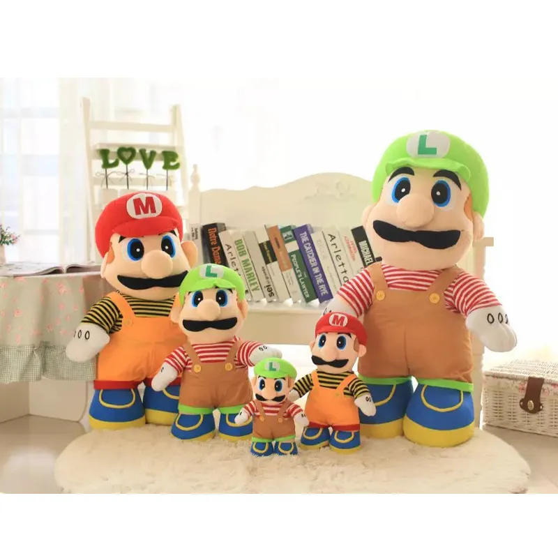 JM Super Bros peluche Mario Cartoon dolls Action figures Soft peluche bambole giocattolo bambini compleanno Gif di natale