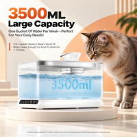 Fontaine à eau automatique rechargeable pour animaux de compagnie en acier inoxydable ABS304, conception sans fil avec séparation eau-électricité, pour chiens et chats, 1200 ml