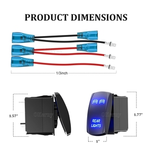 Laser khắc chuyển đổi chuyển đổi On/Off SPST 5pin 12V 24V chuyển Jumper dây không thấm nước phía sau đèn 1 gang Rocker chuyển đổi - Product Image 4
