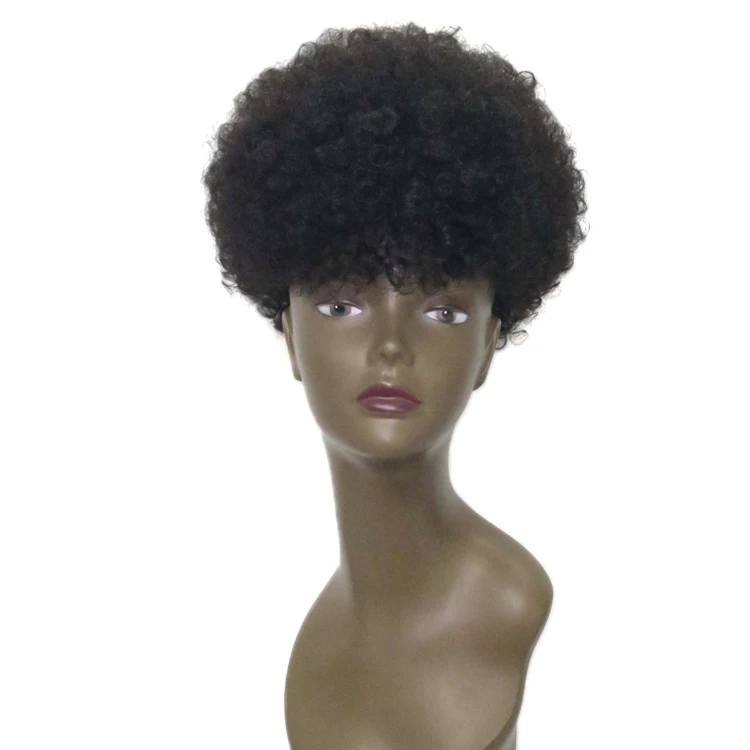 Новинка черный женский парик афро высокий пучок волос пучок с челкой короткие Курчавые Кудрявые ананасовые волосы удлинители кулиска хвост