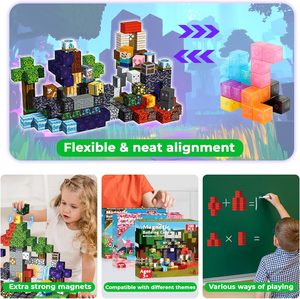Juego de <span class=keywords><strong>bloques</strong></span> de construcción magnéticos de 2CM, 200 Uds., cubos educativos STEM <span class=keywords><strong>para</strong></span> manualidades de minas, certificado EN71 y CPC - Product Image 4