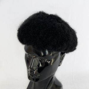 Sistema de Reemplazo Capilar con Base de PU Completa, Cabello Afro Rizado para Hombre Negro - Product Image 1