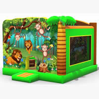 Structure gonflable combinée Toboggan Forêt et Figurines d'action Anime, Château gonflable, Jouet promotionnel, Location pour fêtes, Usage commercial