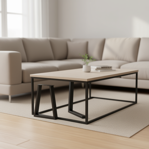 Set Of 2 Black Steel Coffee <b>Table</b> <b>Legs</b> 19.7 X 28.3 Inches Industrial Furniture Accessories - Product Image 2