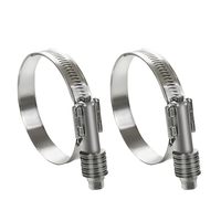 Collier de serrage réglable à vis sans fin en acier inoxydable 304, robuste, pour tuyaux de carburant et d'eau, largeur de bande 18-26mm, type américain