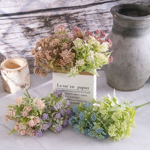 CallaFloral Ramo de Flores Artificiales de Plástico Verde y Marrón Claro, Flores Decorativas para Interiores, Manualidades, Bodas - Product Image 1