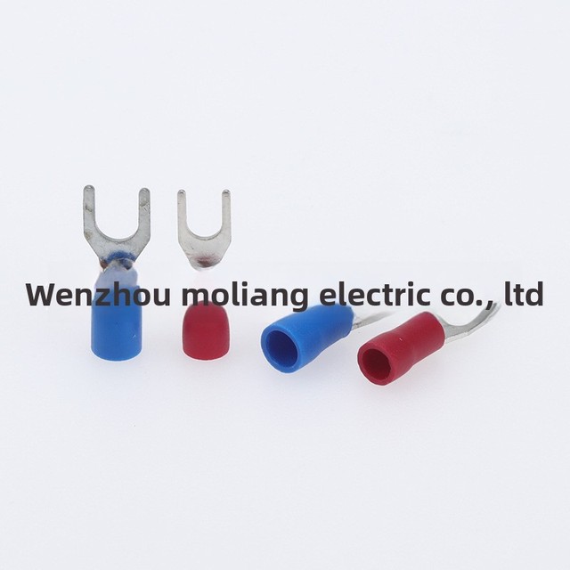 Wholesale Multi-color PVC Flame-Retardant Fork-Shaped and U-Shaped Pre-Insulated Wiring Terminals Cold-Press Connectors