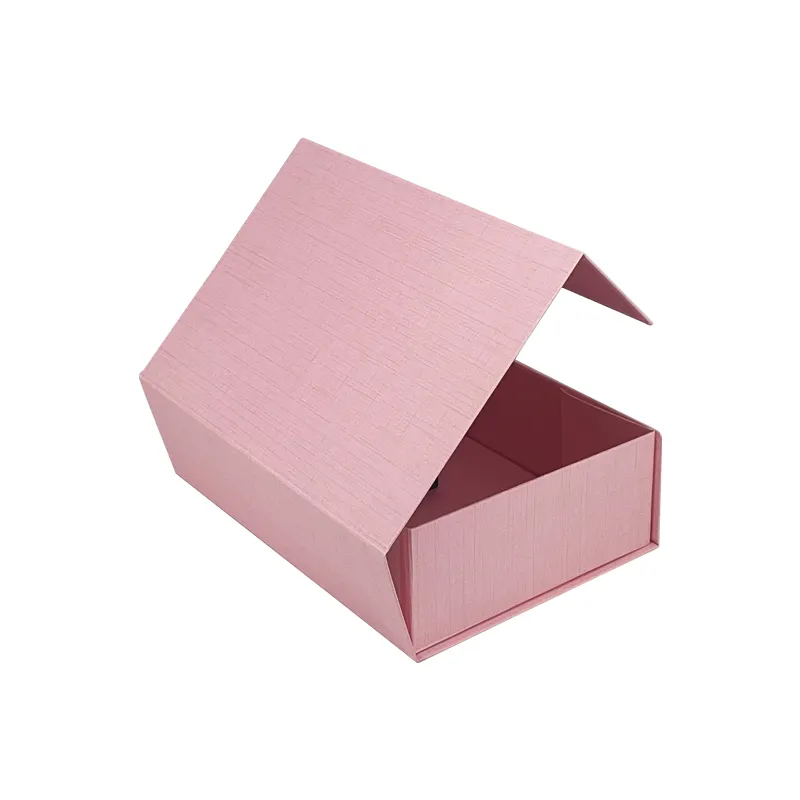 China Custom Logo Luxury Book Shaped Pink Rigid Paper Packaging Cardboard Magnetic Gift Boxes