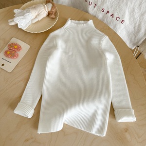 Tongxingyuan Girls' High Neck Knit Sweater Solid Color Cotton Autumn Winter Base Layer Children's Sweaters - Product Image 4