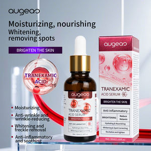 Suero facial vegano orgánico de marca privada con vitamina C, ácido tranexámico, hidratante, iluminador y blanqueador a base de hierbas. - Product Image 3