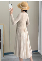 Hochwertiges Modisches Smok-Kleid 2026 Neues Damen-Freizeitkleid Figurbetont Langarm Geprägt Plissiert Elegantes Kleid