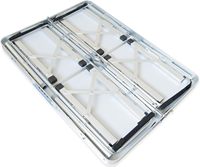 Table de pique-nique de camping pliante en aluminium robuste avec ensemble de banc à hauteur réglable pour la fête de cour intérieure et extérieure