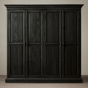 RH Armoire américaine en bois massif Chambre à coucher Armoire française suspendue à quatre portes <span class=keywords><strong>Casier</strong></span> à serrure universelle vintage en chêne Armoire de rangement personnalisée - Product Image 2