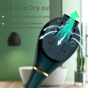 Brosses <span class=keywords><strong>et</strong></span> support de toilette en silicone <span class=keywords><strong>Brosse</strong></span> de nettoyage murale à long manche Accessoires de salle de bain hygiéniques modernes - Product Image 5