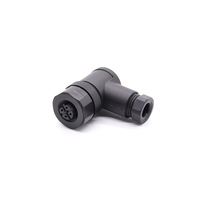 Connecteur circulaire M12 multi-contacts 2 3 4 5 6 12 17 broches femelle à angle droit IP67/IP68 boîtier plastique non blindé
