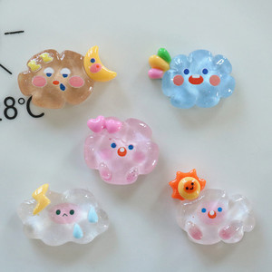 Transparent Cloud Sun DIY Resin Accessories Decor Charm Shoes Hairpin Cute Mixed Resin Charms Resin for Decoration - Product Image 1