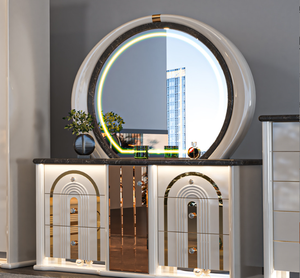 Modern Luxury <strong>Full</strong> <strong>Bed</strong> <strong>Set</strong> with Storage and Mattings Simple Design Stainless Steel Bedroom Furniture for Home or Villa - Product Image 4