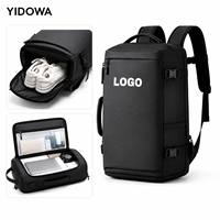 Sac à dos de voyage imperméable avec logo personnalisé, compartiment à chaussures, sac pour ordinateur portable multifonctionnel, grande capacité, sac de sport pour hommes