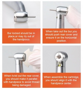 Pieza de mano dental de alta velocidad con luz, alimentación CA, plateada RX-PM4 para clínica dental - Product Image 3