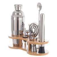 Kit de barman premium 10 pièces, accessoires de bar, doseur, shaker à cocktails avec couvercle en forme de champignon, outils de bar en acier inoxydable
