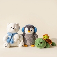Set de Peluches 2 en 1 para Madre e Hijo, Oso Polar Abrazable, Pingüino, Tortuga Marina, Animales de Peluche Suaves, Regalo Boutique, OEM