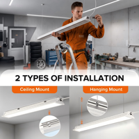Tube LED en V intégré, connectable, 8FT 4FT 100W 50W 130LM/W 5000K, pour garage, entrepôt, bureau