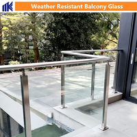 Kit d'installation facile de verre trempé dépoli transparent de 12 mm de qualité supérieure pour balustrade de balcon extérieur personnalisable en gros
