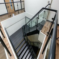 DAIYA intérieur balustrade intérieure en verre balustrade poteau noir design