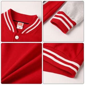 เสื้อแจ็คเก็ตวาร์ซิตี้สีแดงแบบลำลอง  โลโก้ผ้าฝ้ายเรียบง่าย สำหรับเล่นกีฬา - Product Image 5
