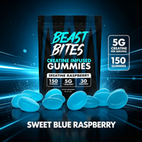 Premium 150 Butir 30 Sajian Dukungan Otot Alami Kekuatan Atlet Kebugaran Creatine Monohydrate Brute Bites Gummies