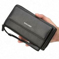 Contoh Gratis dompet panjang clutch multifungsi modis desain baru terlaris untuk pria grosir