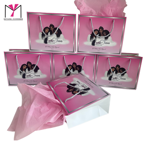 MuYang Custom logo Luxury Gold Stamp Paperboard Shipping <b>Bag</b> for Hair and Household Products Packaging - Product Image 5