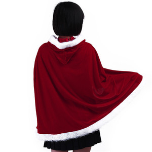 Nueva Capa Corta de Terciopelo Rojo <span class=keywords><strong>Vino</strong></span> de <span class=keywords><strong>Caperucita</strong></span> <span class=keywords><strong>Roja</strong></span> para Halloween, Unisex - Product Image 3