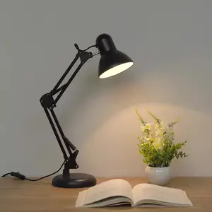 Led American Metal Clip Iron Eye Protection Table Lamp Bedside Office Study Student Plug-in Long Arm Table Lamp