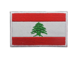 Écussons brodés durables en forme de drapeau du Liban, à coller sur les chapeaux, les sacs, les emblèmes avec des attaches, écussons pour vêtements - Product Image 2