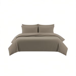 Parure de draps 100% coton taupe, taille Queen, avec taies d'oreiller - Product Image 3