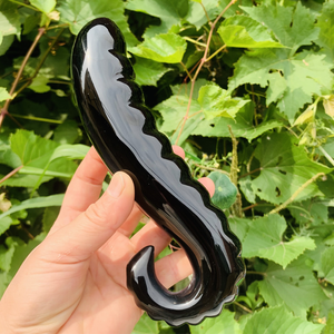 <strong>Hot</strong> Selling Crystal <strong>Penis</strong> Black Obsidian Dildo Black Obsidian Yoni Wand Natural Stone Dildo Clear Quartz Sex Toys for Adult - Product Image 6
