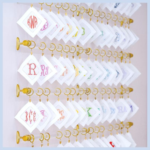 Servilletas De <span class=keywords><strong>Lino</strong></span> personalizado Hemstitch con monograma servilletas De <span class=keywords><strong>Lino</strong></span> bordado personalizado de boda servilleta De cóctel bordada - Product Image 2