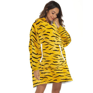 Áo khoác ngoài lười biếng Bộ đồ lười biếng Bộ đồ ngủ trùm đầu mặc Chăn lông cừu 100% Polyester chống Đóng cọc hiện đại phong cách đơn giản - Product Image 5