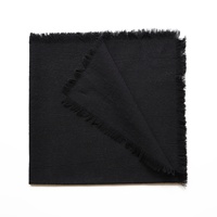 Serviette de table carrée personnalisable à bords bruts et pompons, en crêpe 100% coton, couleur unie, pour décoration de table, set de table et torchon