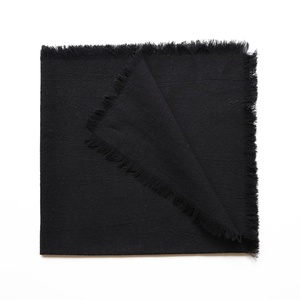Aanpasbare, onbewerkte kwast vierkante servet van 100% katoenen crepe, tafeldecoratie, effenkleurige placemat, theedoek - Product Image 6