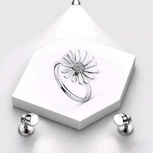 <span class=keywords><strong>Bague</strong></span> en argent 925 <span class=keywords><strong>de</strong></span> haute qualité, motif marguerite, magnolia, nœud, cœur ajouré, <span class=keywords><strong>flocon</strong></span> <span class=keywords><strong>de</strong></span> <span class=keywords><strong>neige</strong></span>, pétale, bijoux tendance, vente en gros - Product Image 5