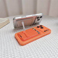 Étui de téléphone transparent scintillant et élégant avec fente pour cartes et béquille dissimulée pour iPhone 18 17 Pro Max 16 15 14 13