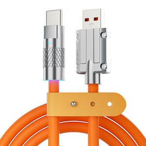 120W 6A câble de charge <span class=keywords><strong>super</strong></span> rapide métal alliage de zinc silicone liquide Micro USB type-c <span class=keywords><strong>chargeur</strong></span> câble de données pour Android - Product Image 1