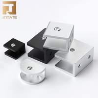 Support de fixation pour étagère en verre en aluminium Jinnate JNT-171 - Réglable sur 4 axes, finition oxydée argentée, sans perçage